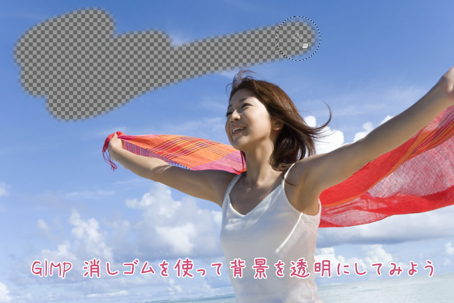 GIMP 消しゴムを使って背景を透明にしてみよう