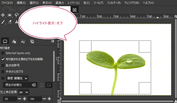ハイライト表示無効の場合のサンプル画像