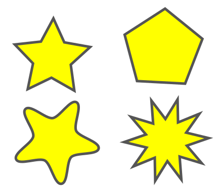 星形ツールで作成した図形のサンプル