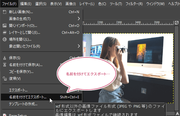 名前を付けてエクスポート…